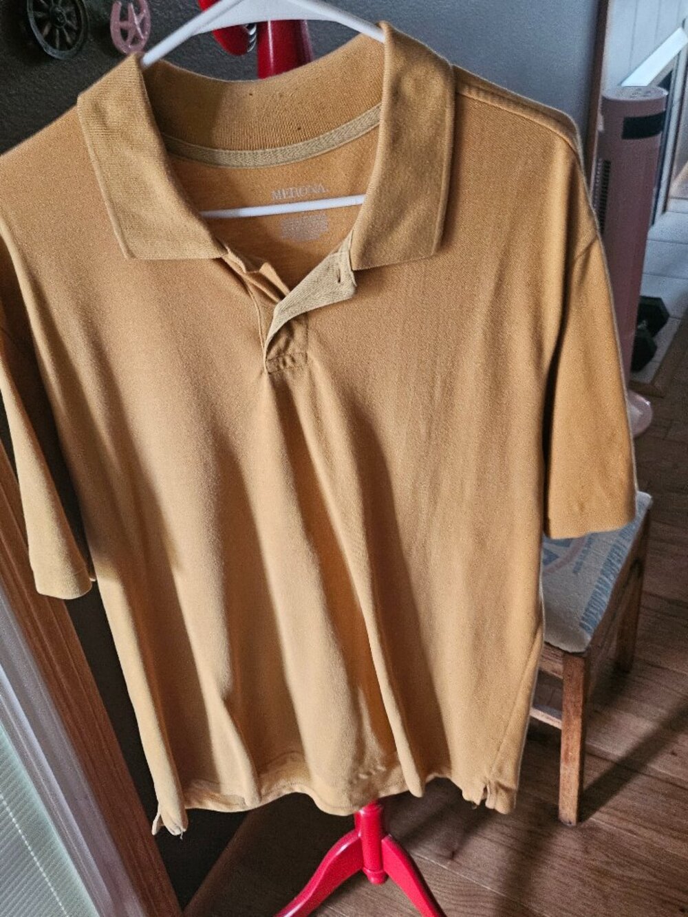 Mens Merona SS Lg Caramel Polo